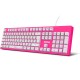 Krom Kandy Licencia Oficial Barbie Pack Teclado + Ratón Óptico 6400 DPI + Alfombrilla Rosa/Blanco