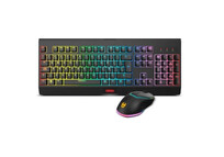 Krom Kabala Pack Gaming Inalámbrico RGB Teclado de Membrana + Ratón Óptico 4000 DPI Negros