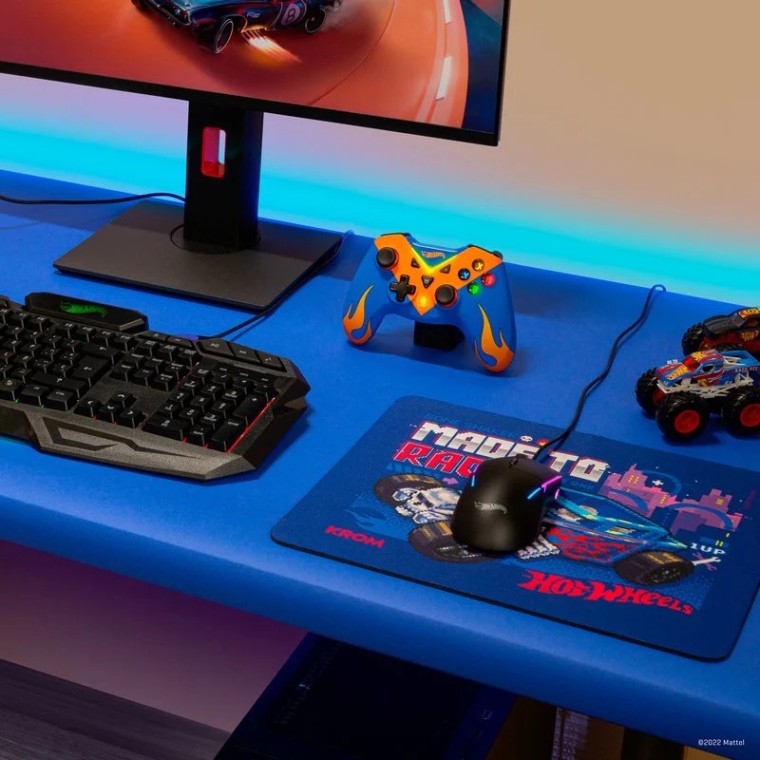 Krom Kustom Licencia Oficial Hot Wheels Pack Teclado RGB + Ratón Óptico RGB 7200 DPI + Alfombrilla