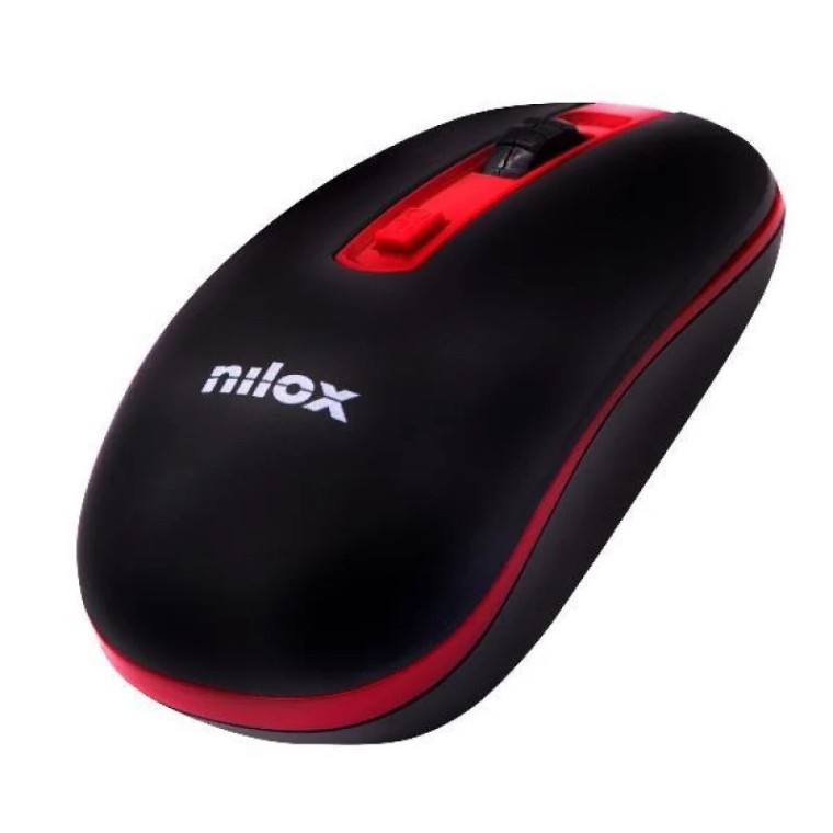 Nilox Ratón Óptico Inalámbrico 1600 DPI Rojo