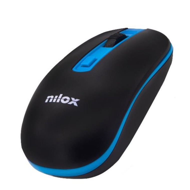 Nilox Ratón Óptico Inalámbrico 1600 DPI Negro-Azul