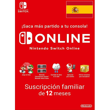 Suscripción Familiar - Nintendo Switch Online - 12 Meses (España)