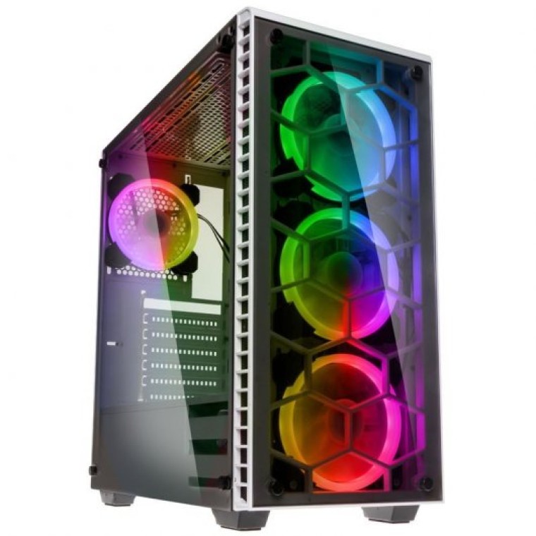 Kolink Observatory RGB Cristal Templado USB 3.0 Blanca