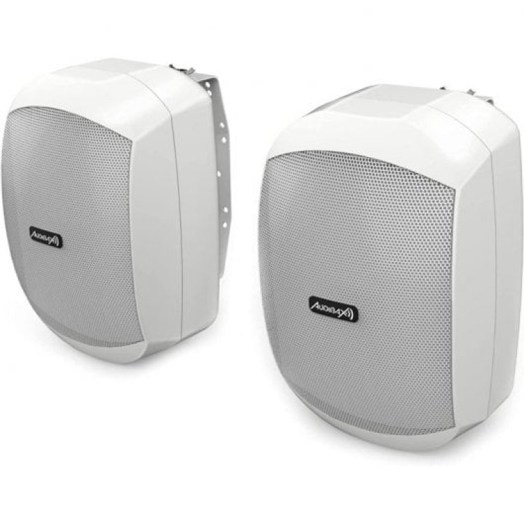 Audibax Ovo 4 Pareja de Altavoces Pasivos con Soporte de Pared 100V/8 Ohm IP65 4" Blancos