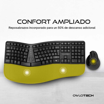Owlotech EMK500 Combo Teclado y Ratón Ergonómico Wireless Negro Owlotech EMK500 Combo Teclado y Ratón Ergonómico Wireless Negro
