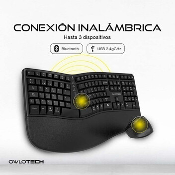 Owlotech EMK500 Combo Teclado y Ratón Ergonómico Wireless Negro Owlotech EMK500 Combo Teclado y Ratón Ergonómico Wireless Negro