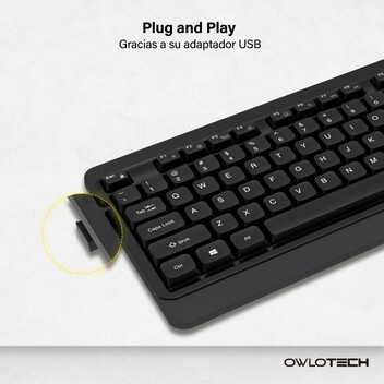 Owlotech MK300 Combo Wireless Teclado + Ratón + Alfombrilla Negros Owlotech MK300 Combo Wireless Teclado + Ratón + Alfombrilla Negros