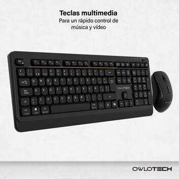Owlotech MK300 Combo Wireless Teclado + Ratón + Alfombrilla Negros Owlotech MK300 Combo Wireless Teclado + Ratón + Alfombrilla Negros