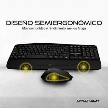 Owlotech MK500 Combo Teclado y Ratón Wireless Negro Owlotech MK500 Combo Teclado y Ratón Wireless Negro