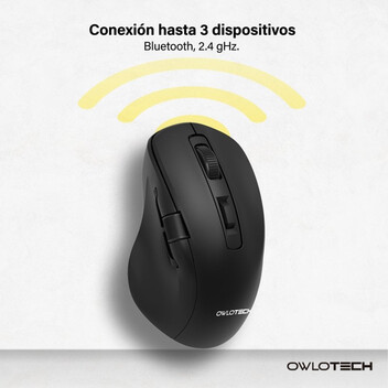Owlotech M320 Ratón con Rueda Lateral Negro