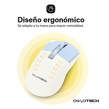 Owlotech M95 Ratón Wireless con OLED Display Blanco