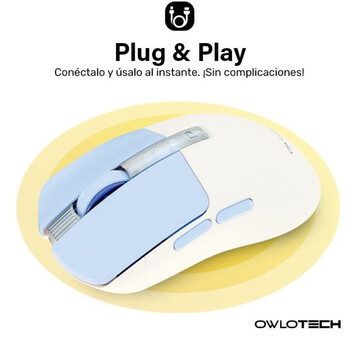 Owlotech M95 Ratón Wireless con OLED Display Blanco