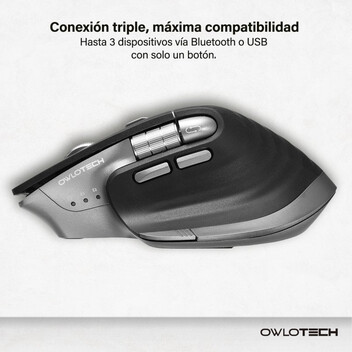 Owlotech MS900 Ratón Wireless con Rueda Lateral Negro
