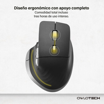 Owlotech MS900 Ratón Wireless con Rueda Lateral Negro