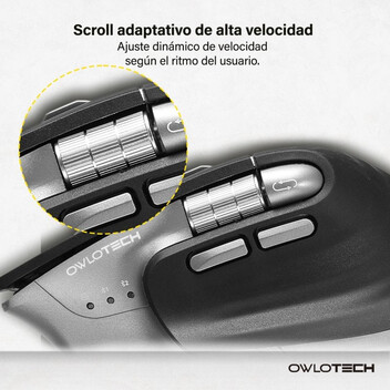 Owlotech MS900 Ratón Wireless con Rueda Lateral Negro