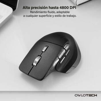 Owlotech MS900 Ratón Wireless con Rueda Lateral Negro