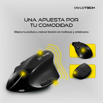 Owlotech EM500 Ratón Ergonómico Wireless Negro Owlotech EM500 Ratón Ergonómico Wireless Negro