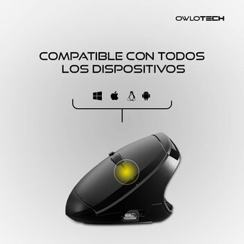 Owlotech EM500 Ratón Ergonómico Wireless Negro Owlotech EM500 Ratón Ergonómico Wireless Negro
