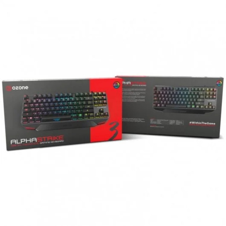 Ozone Alpha Strike Teclado Mecánico Gaming TKL Retroiluminado Switch Outemu Red