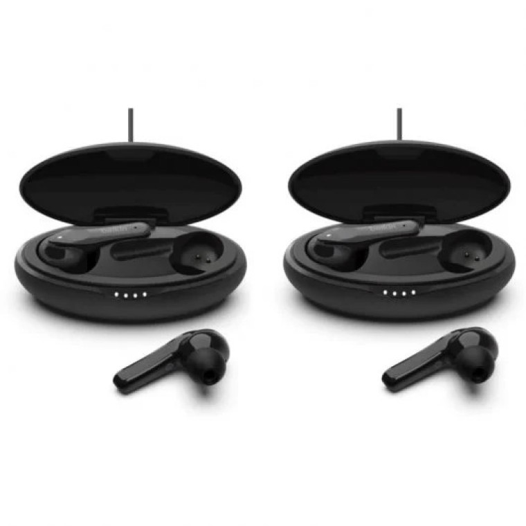 Belkin True Wireless SoundForm Move Pack 2x Auriculares Inalámbricos Negros