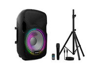 Audibax Party 15 Altavoz Activo Profesional Bluetooth 15" 600W + Soporte + Cable + Micrófono