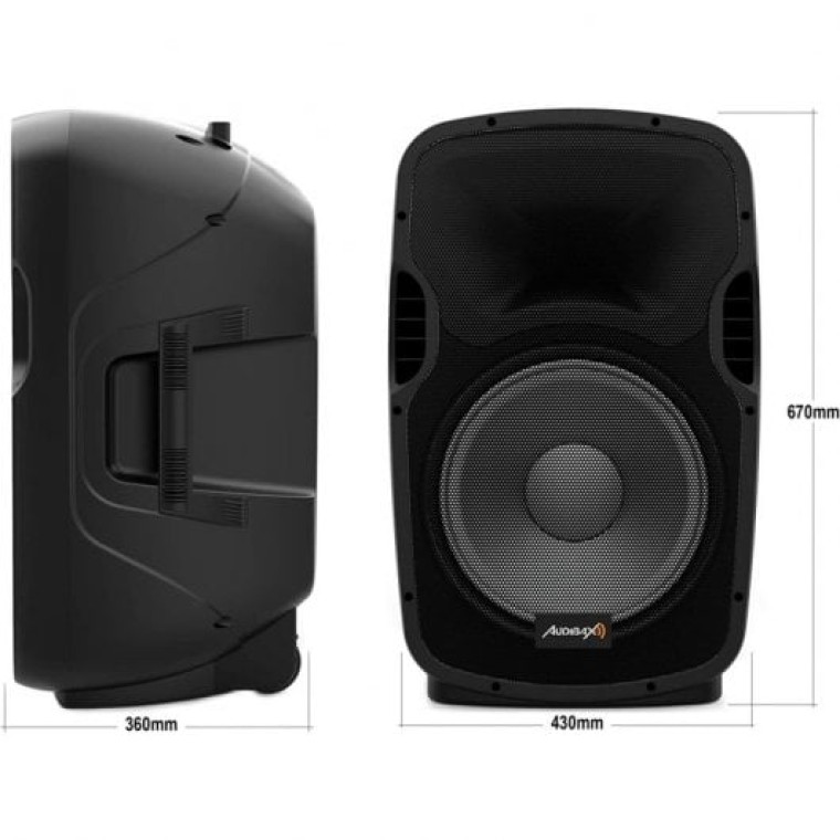 Audibax Party 15 Altavoz Activo Profesional Bluetooth 15" 600W + Soporte + Cable + Micrófono