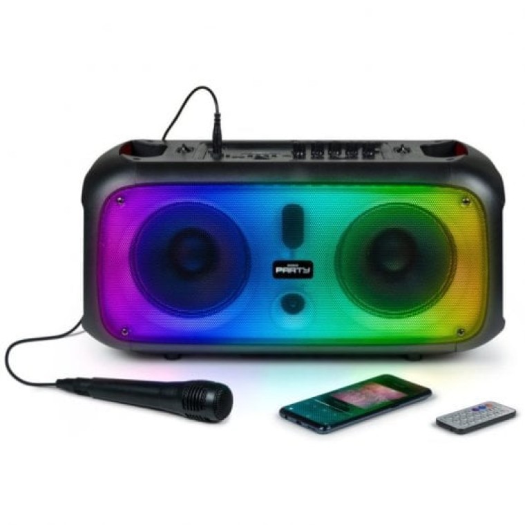 BigBen PARTYBTHPLH Altavoz Bluetooth LED con Micrófono 200W