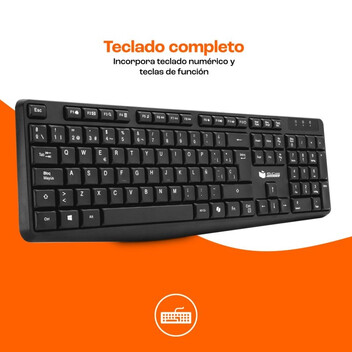 PcCom Essential MK20 Combo Teclado + Ratón Wireless con Copilot Negro PcCom Essential MK20 Combo Teclado + Ratón Wireless con Copilot Negro