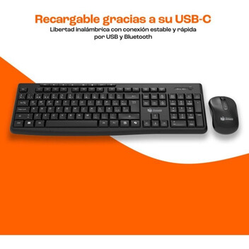 PcCom Essential MK40 Combo Teclado + Ratón Wireless con Copilot Negro