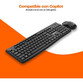 PcCom Essential MK40 Combo Teclado + Ratón Wireless con Copilot Negro