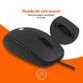 PcCom Essential M20 Ratón Óptico 1000DPI Negro