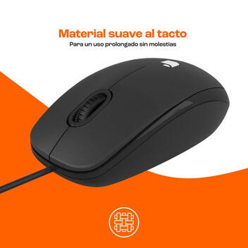 PcCom Essential M20 Ratón Óptico 1000DPI Negro