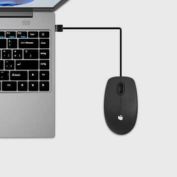 PcCom Essential M20 Ratón Óptico 1000DPI Negro