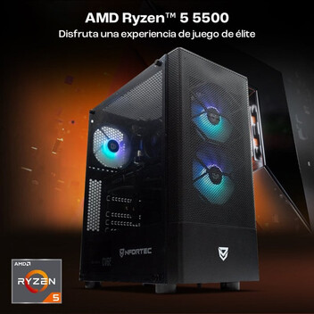 Ordenador Sobremesa PcCom Lite AMD Ryzen 5 5500 / 16GB / 1TB SSD / RTX 3050 Negro + Windows 11 Home