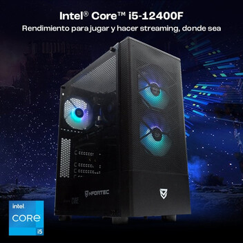 Ordenador Sobremesa PcCom Lite Intel Core i5-12400F / 1TB SSD / 16GB / RTX 3050 Negro + Windows 11 H