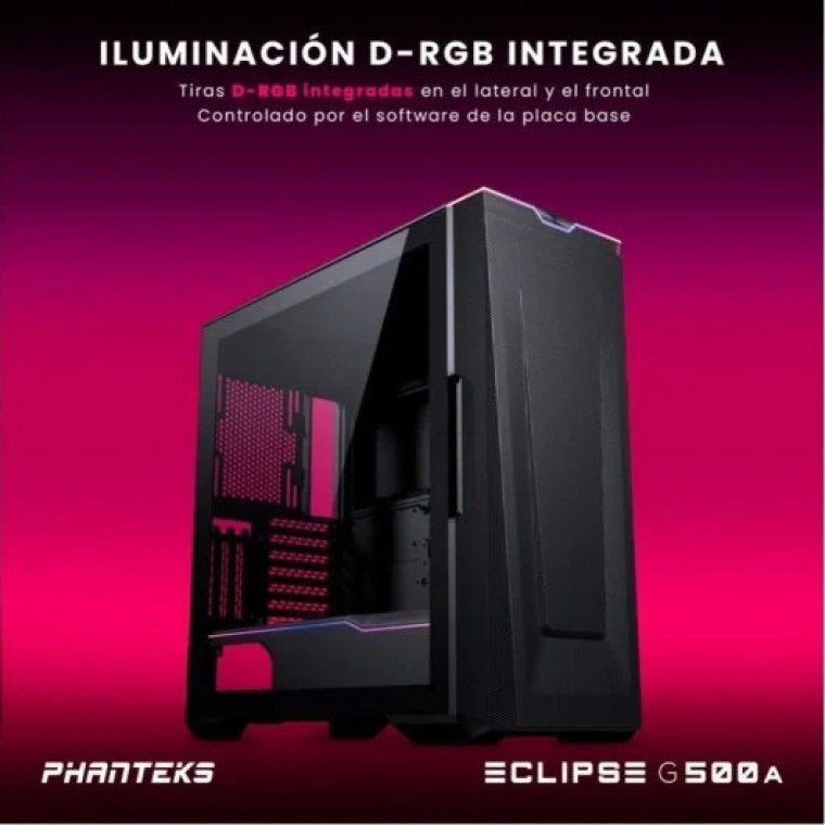 Phanteks Eclipse G500A Fanless Edition Mid Tower Cristal Templado USB 3.0 Negra