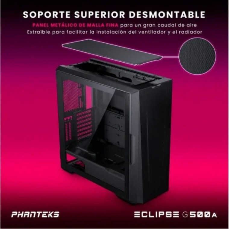 Phanteks Eclipse G500A Fanless Edition Mid Tower Cristal Templado USB 3.0 Negra