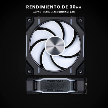 Phanteks D30 Reversed Blade Kit 3 Ventiladores Suplementarios DRGB 120mm Negros