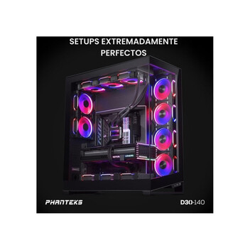 Phanteks D30-140 Single Reverse 140mm DRGB PWM Ventilador Suplementario Negro