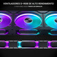Phanteks D30 Kit 3 Ventiladores PWM 140 mm Flujo De Aire Invertido D-RGB Negro