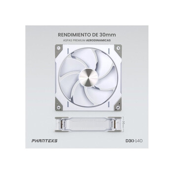 Phanteks D30 Kit 3 Ventiladores PWM 140 mm Flujo De Aire Invertido D-RGB Blanco Phanteks D30 Kit 3 Ventiladores PWM 140 mm Flujo De Aire Invertido D-RGB Blanco