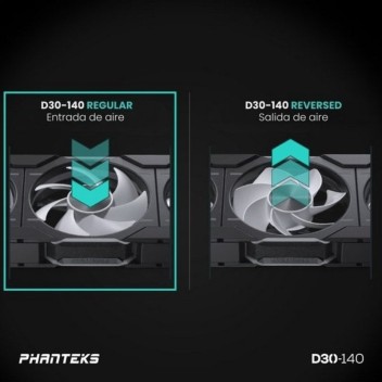 Phanteks D30 Kit 3 Ventiladores PWM 140 mm Flujo Regular D-RGB Negro Phanteks D30 Kit 3 Ventiladores PWM 140 mm Flujo Regular D-RGB Negro