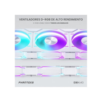 Phanteks D30-140 Single Regular 140mm DRGB PWM Ventilador Suplementario Blanco Phanteks D30-140 Single Regular 140mm DRGB PWM Ventilador Suplementario Blanco