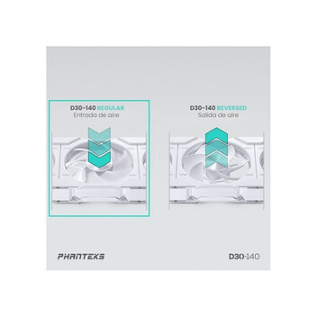 Phanteks D30-140 Single Regular 140mm DRGB PWM Ventilador Suplementario Blanco Phanteks D30-140 Single Regular 140mm DRGB PWM Ventilador Suplementario Blanco