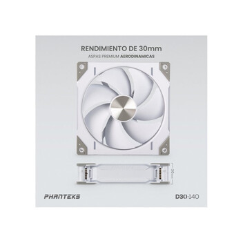 Phanteks D30-140 Single Regular 140mm DRGB PWM Ventilador Suplementario Blanco Phanteks D30-140 Single Regular 140mm DRGB PWM Ventilador Suplementario Blanco