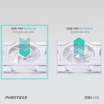 Phanteks D30 Kit 3 Ventiladores PWM 140 mm Flujo Regular D-RGB Blanco Phanteks D30 Kit 3 Ventiladores PWM 140 mm Flujo Regular D-RGB Blanco