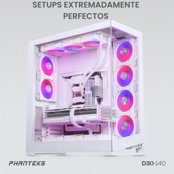 Phanteks D30 Kit 3 Ventiladores PWM 140 mm Flujo Regular D-RGB Blanco Phanteks D30 Kit 3 Ventiladores PWM 140 mm Flujo Regular D-RGB Blanco