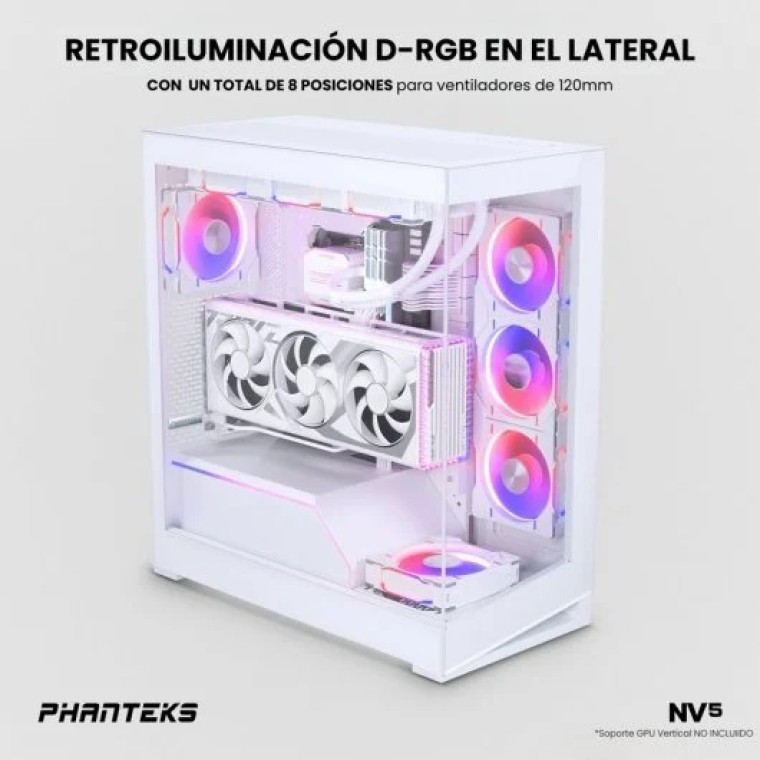 Phanteks NV Series NV5 D-RGB Full Tower Cristal Templado USB-C Blanca