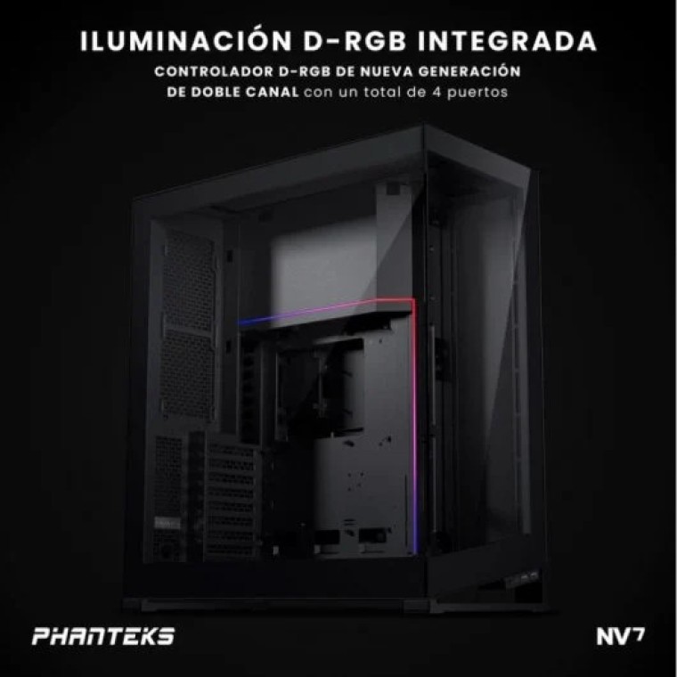 Phanteks NV Series NV7 D-RGB Full Tower Cristal Templado USB-C Negra