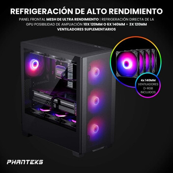 Torre PC Phanteks XT Pro Ultra Cristal Templado USB 3.2 Negra